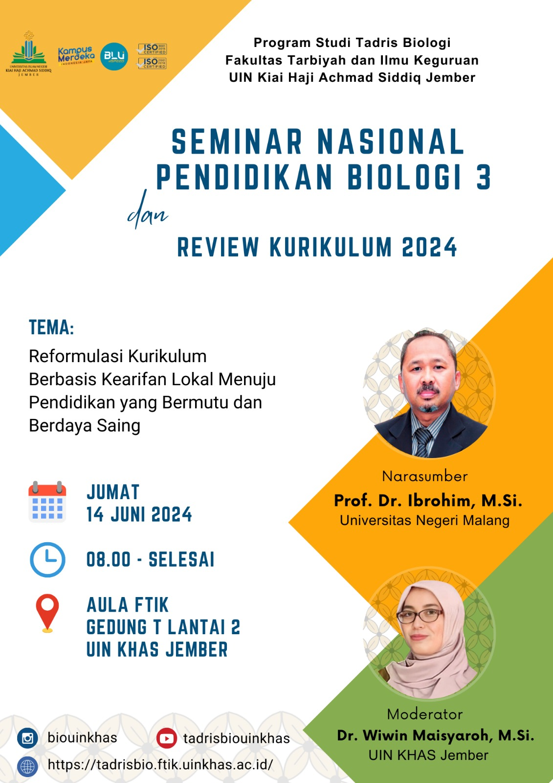 Seminar Nasional Pendidikan Biologi 3 dan Review Kurikulum Prodi 2024